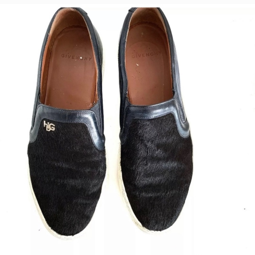 GIVENCHY CALF HAIR LEATHER SLIP ON  SNEAKERS